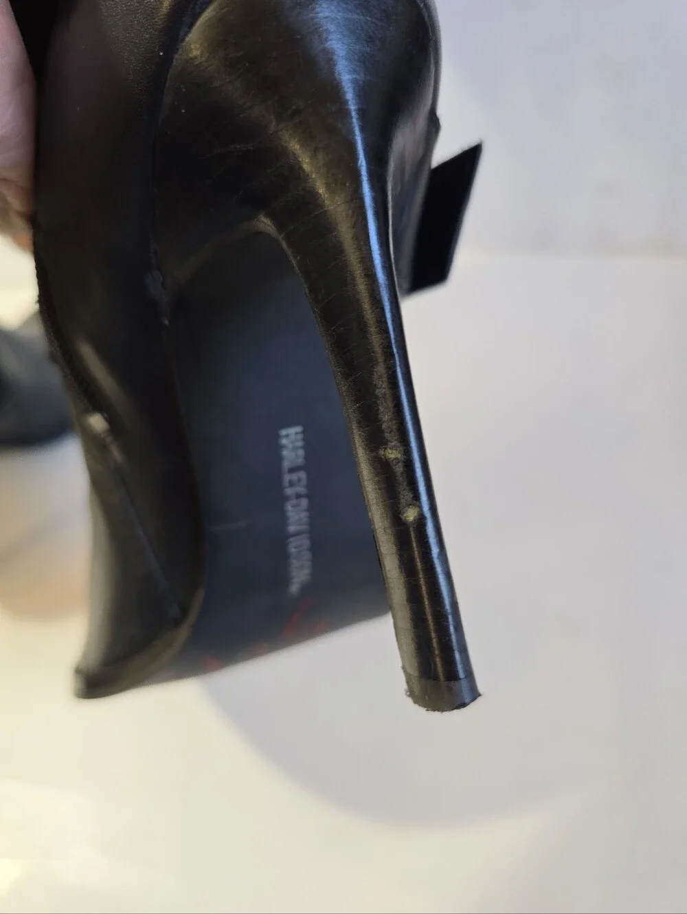 Harley Davidson Janelle Womens Black Knee-High Buckle Stiletto Boots Size 8.5 - Picture 12 of 15